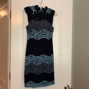 Multi blue lace dress